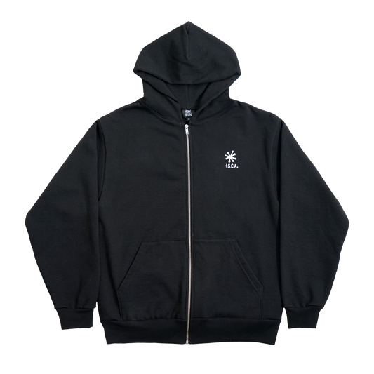 Black Logo Zip Hoodie